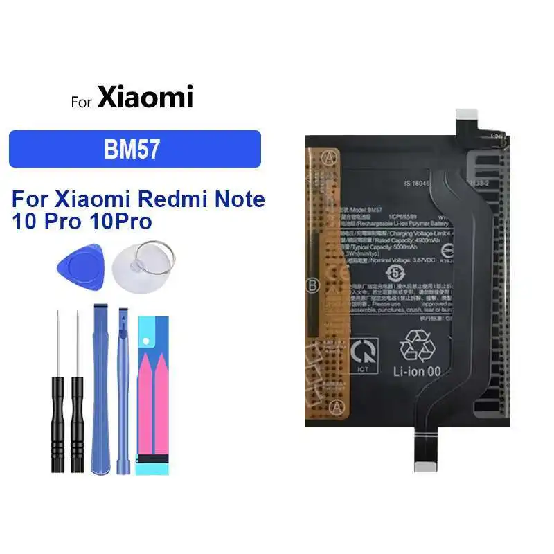 

For Xiaomi Redmi Note 10 Pro 10Pro BM57 4250mAh Mobile Phone Battery High Capacity High-Efficiency