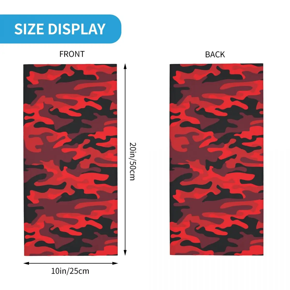 Militaryy Red Camouflage Bandana Neck Gaiter Printed Camo Texture Mask Scarf Warm Balaclava Hiking for Men Women Adult Windproof