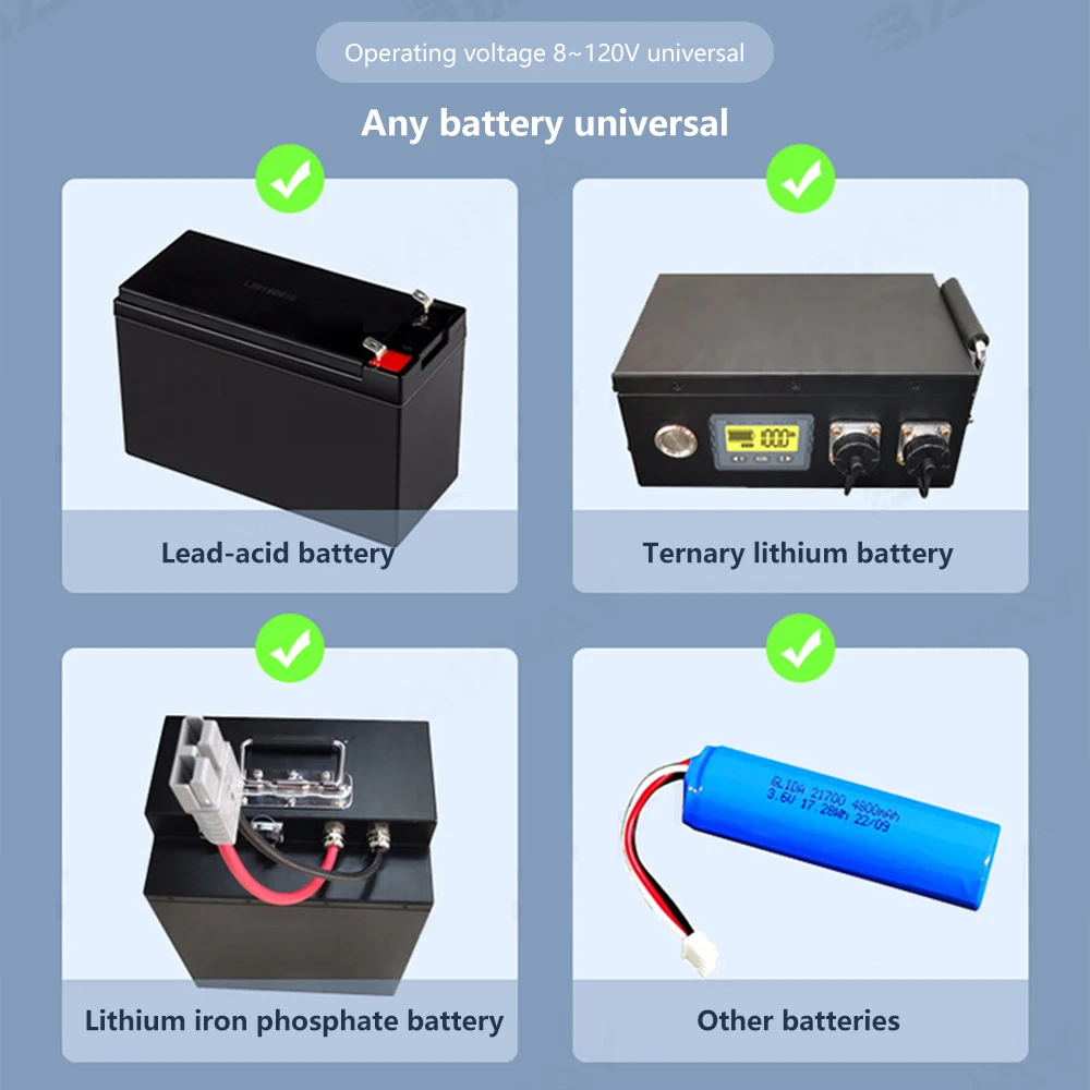 Imagem -03 - Verificador 8v da Bateria de Ty23120v 50a 100a Coulomb Medidor Contador Indicador de Capacidade Li-ion Lifepo4 Detector Coulômetro Voltímetro