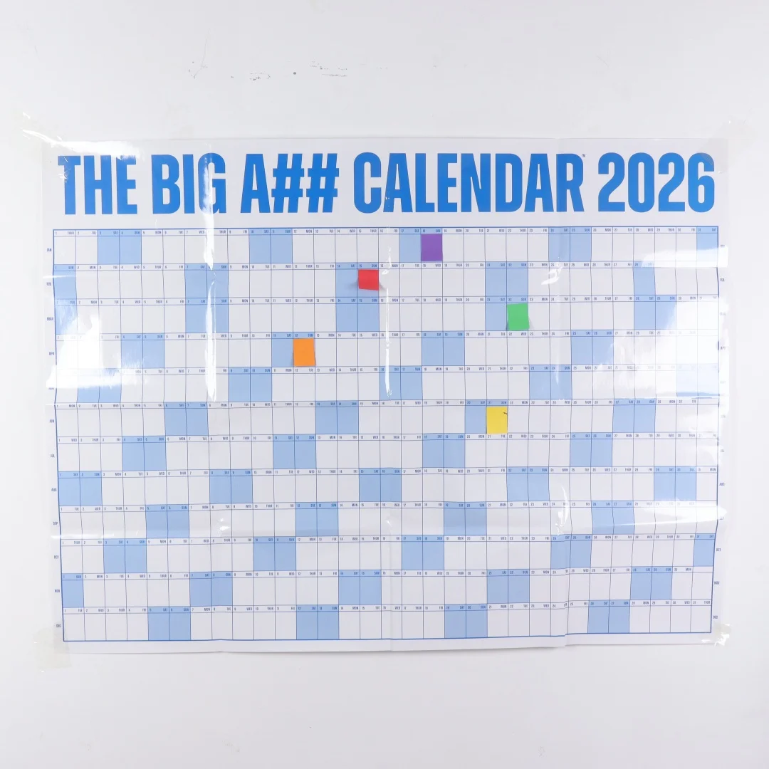 

Прочный гигантский Большой А # # Календарь с ручкой и клейкой наклейкой, органайзер для расписания 2026, лист-планировщик, домашний планировщик