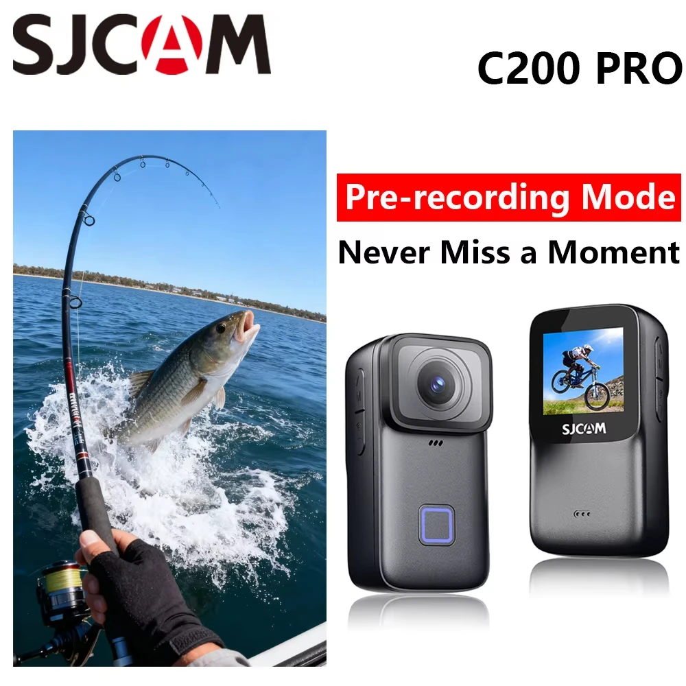 

SJCAM-C200 Pro Travel Fishing Camera 40M Waterpoof Cam-4K/30FPS FHD 6-Axis GYRO Video 5G WiFi Night Vision Cycling Cam