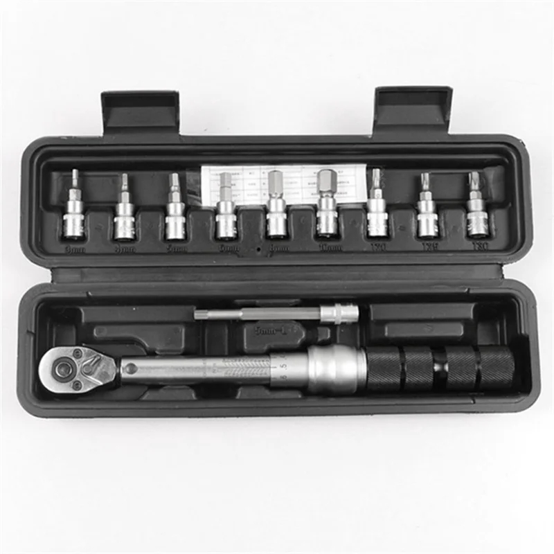 AB45 11 PCS Set di chiavi dinamometriche in scala precisa Kit di cassette degli attrezzi di riparazione a cricchetto da 1/4 pollici 5-25Nm Cambio rapido per auto Facile installazione