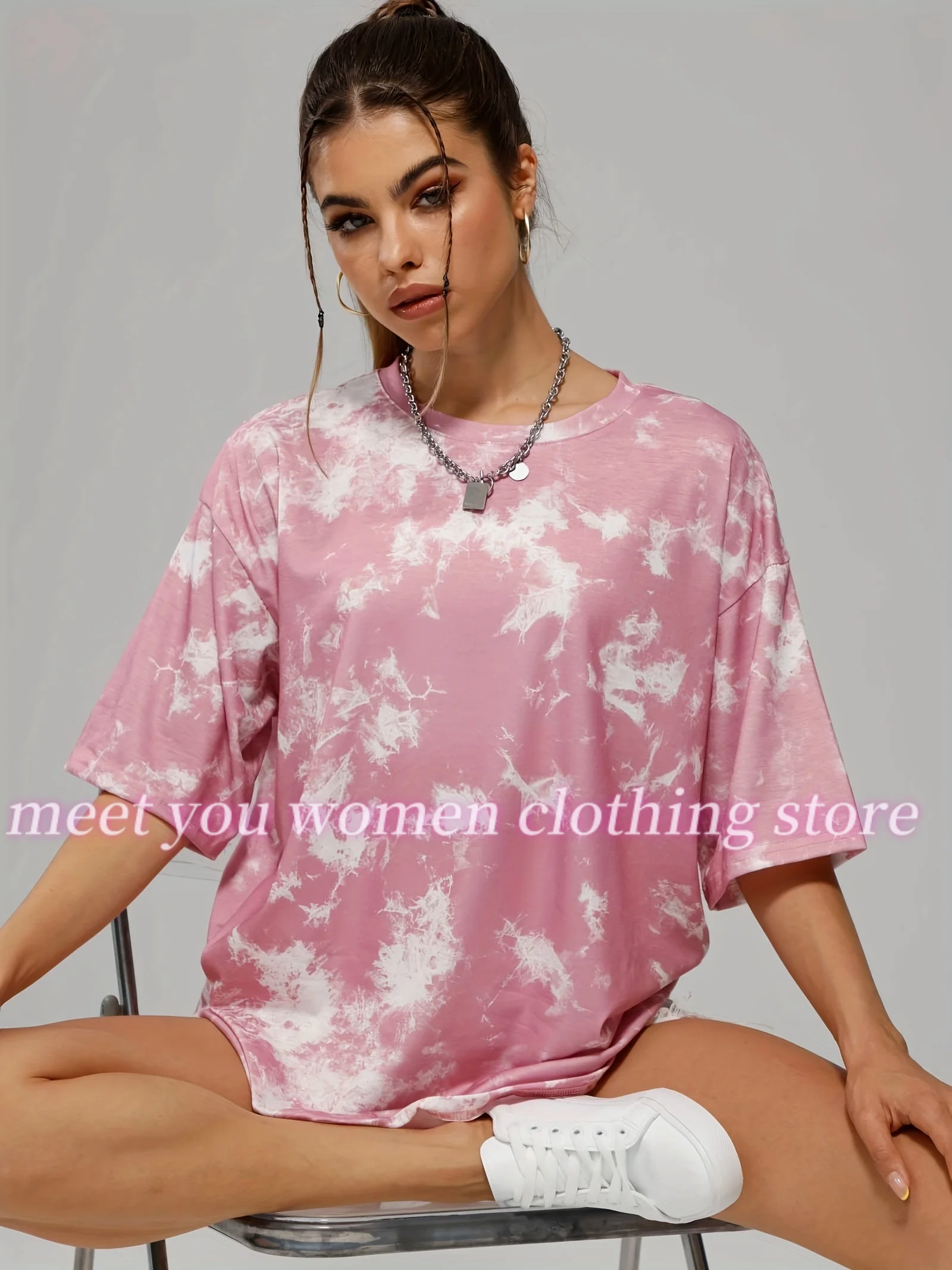 

3D Gradient Tie Dyed print Tee 3D Print Y2K Hot Girl Clothes Women O-neck Short Sleeves Polyester Tops Oversized female Clothing