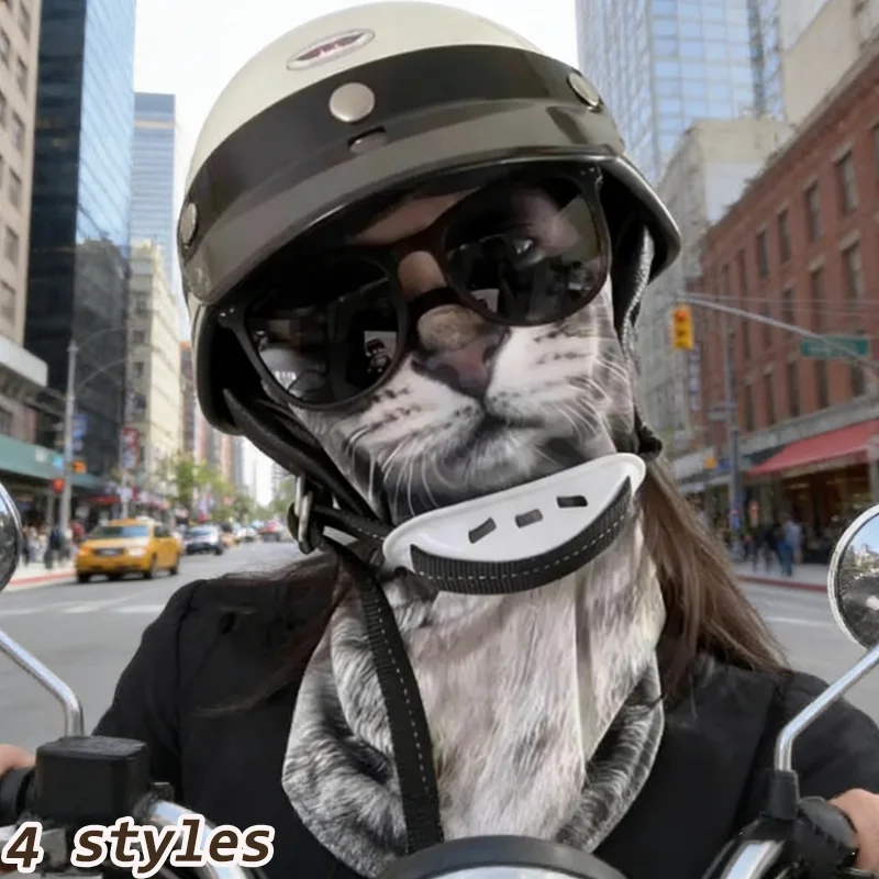 

Cat Print Sun Shield Mask Full Face Neck Protector Breathable Quick Dry Polyester Helmet Liner for Outdoor Cycling Summer