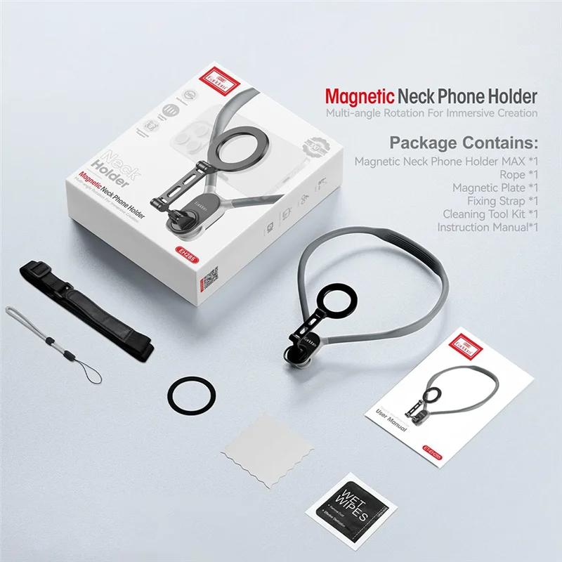 A34M-Earldom Magnetic Mobile Phone Hanging Neck Bracket Suitable For Phone Hanging Neck Bracket Fast Disassembly Bracket Filming