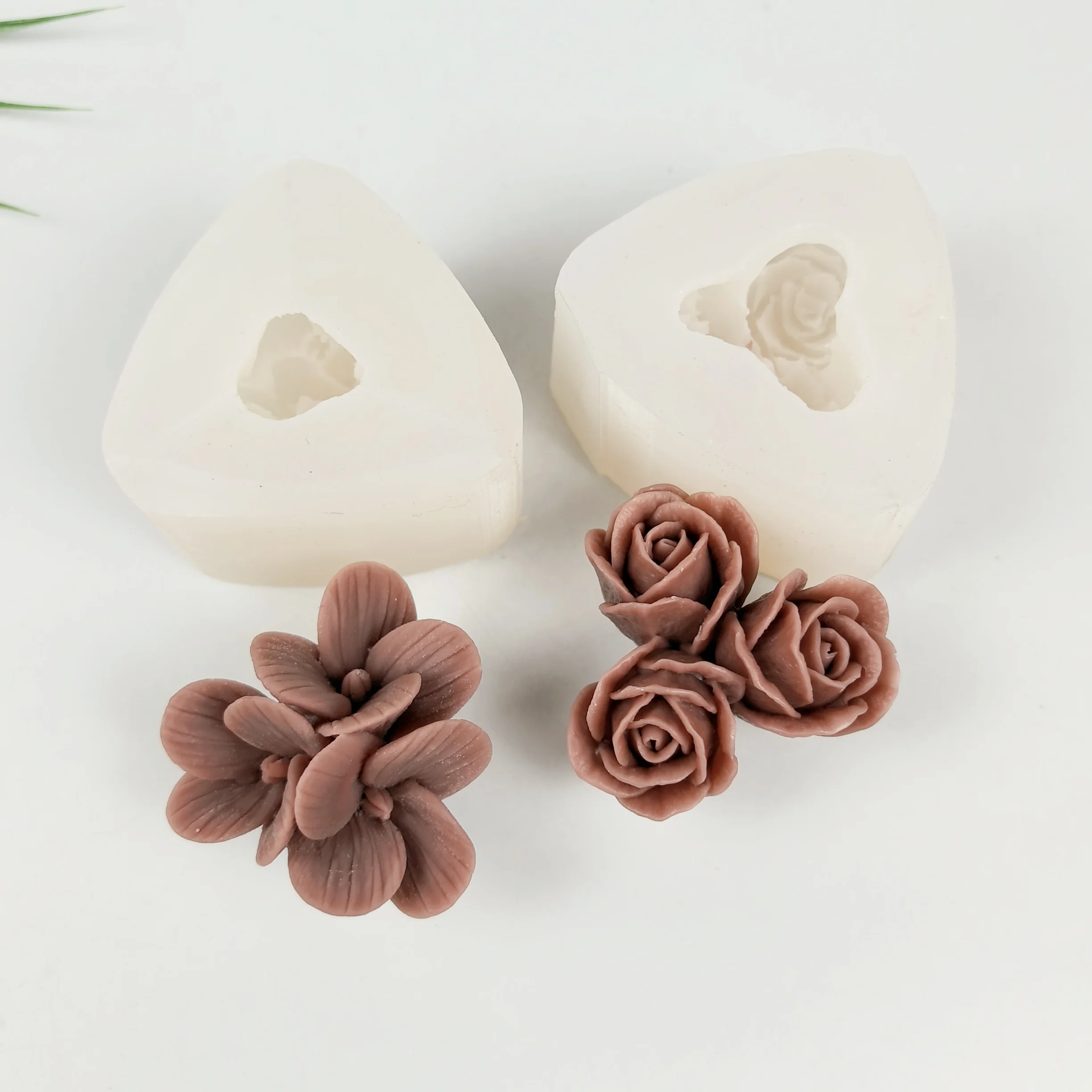 3D Plumeria Shape Silicone Mold Rose Flowers Cake Chocolate Candle Soap Mould DIY Aromatherarpy Household Decoration Craft Tools