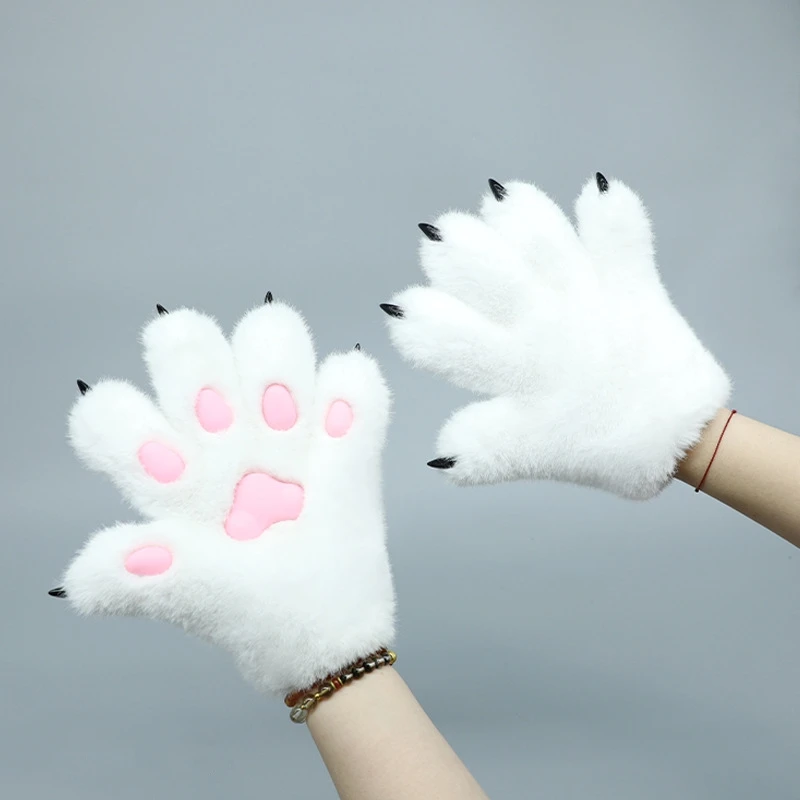 Anime Cute farcito Pad Cat Paw puntelli Cosplay Comic Cat Paw Cartoon guanti artiglio animale imitazione fatti a mano 3 colori