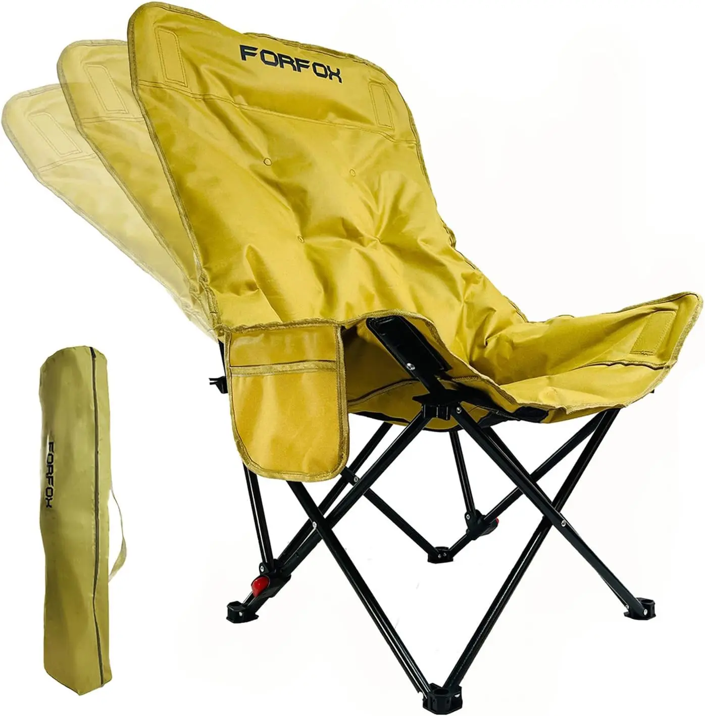 

Adjustable Portable Folding Camping Chair with High Back, Headrest, Side Pockets, Lightweight for Outdoor Camping, Beach, Adults