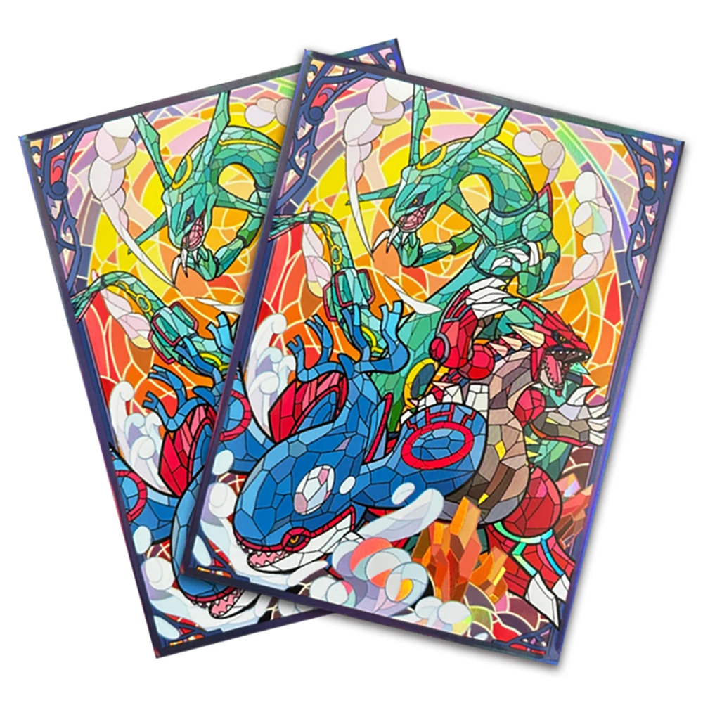 

64Pcs Anime PTCG Hoenn Region Series Card Sleeves Rayquaza Groudon Kyogre Collect Battle Cards Sleeves Decoration Gift 66X91mm