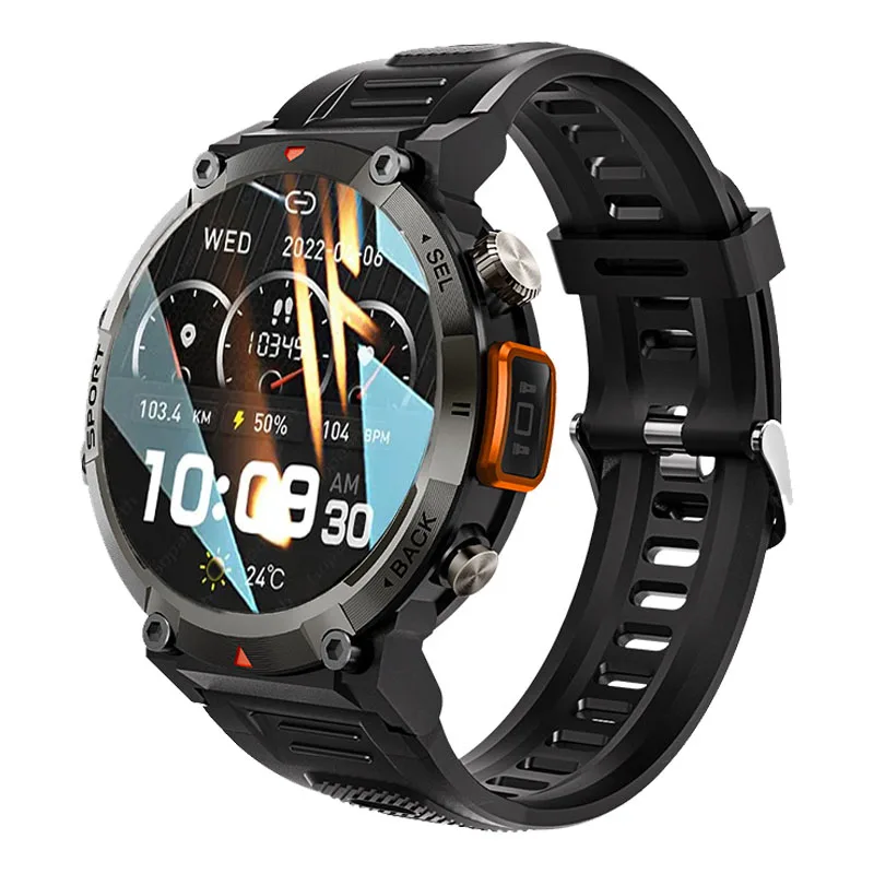 Smartwatch Smart Watch Bluetooth Call With latarka Sport Tracker ciśnienie krwi IP67 wodoodporny dla mężczyzn Xiaomi Android IOS