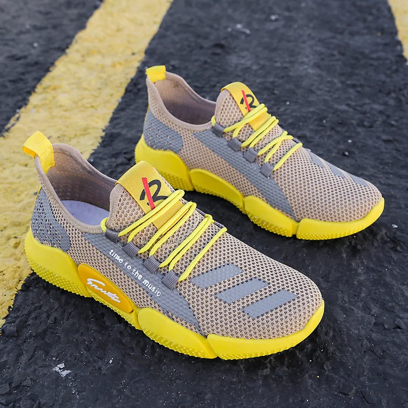 Men's Casual Sneakers Breathable Comfortable Walking Shoe Lace-up and Anti-slip Athletic Jogging Tennis Shoe Large Size 39-44