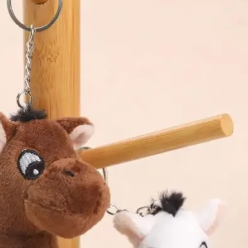 1 قطعة قلادة المهر الكرتون محشوة الحيوان الحصان ألعاب من نسيج مخملي حلقة رئيسية على ظهره الحلي معلقة الديكور