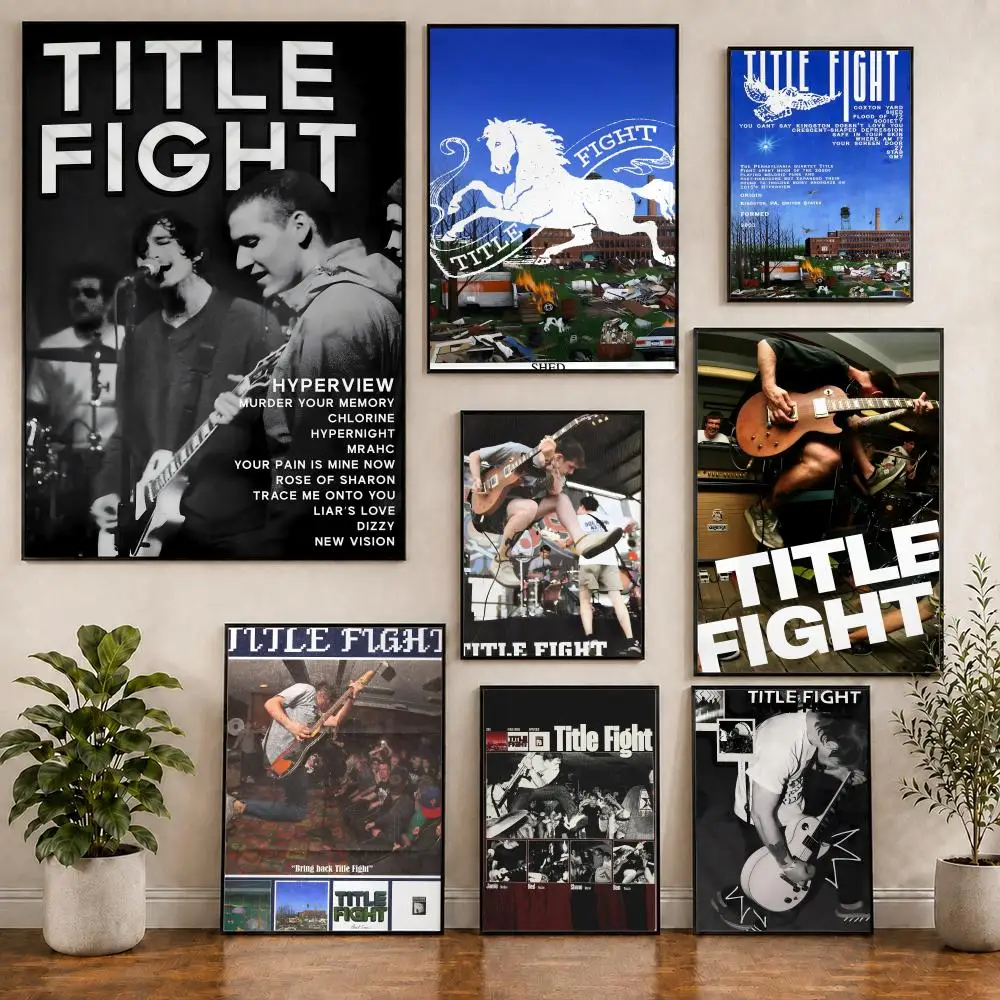 Bandtitel Fight Emo Musik Poster PVC HD Selbstklebend Modernes Poster Heim Büro Wohnzimmer Esszimmer Wanddekoration