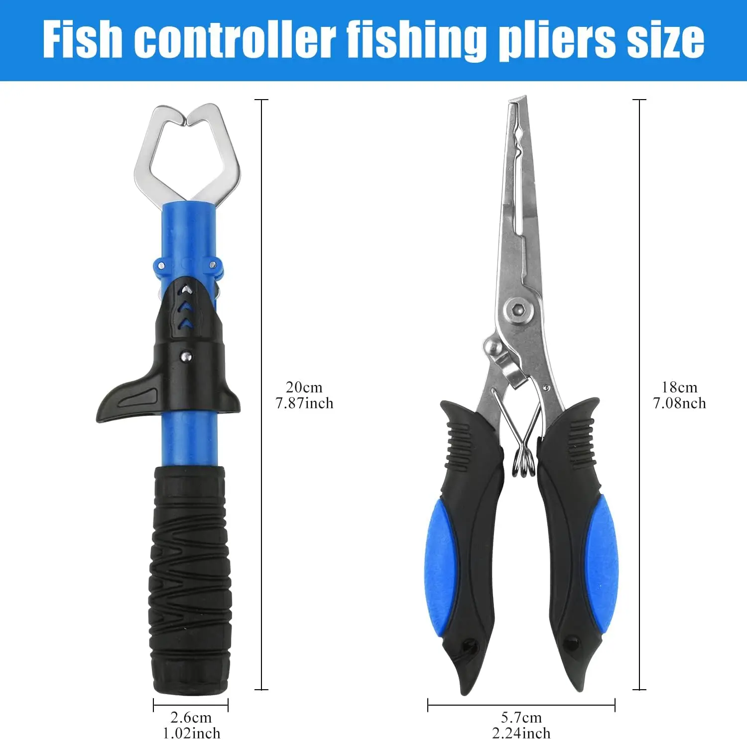 

Floating Telescopic Folding Fishing Net with 7 Inch Fishing Pliers and Lip Gripper/Kids Net with Foldable Sand Bucket