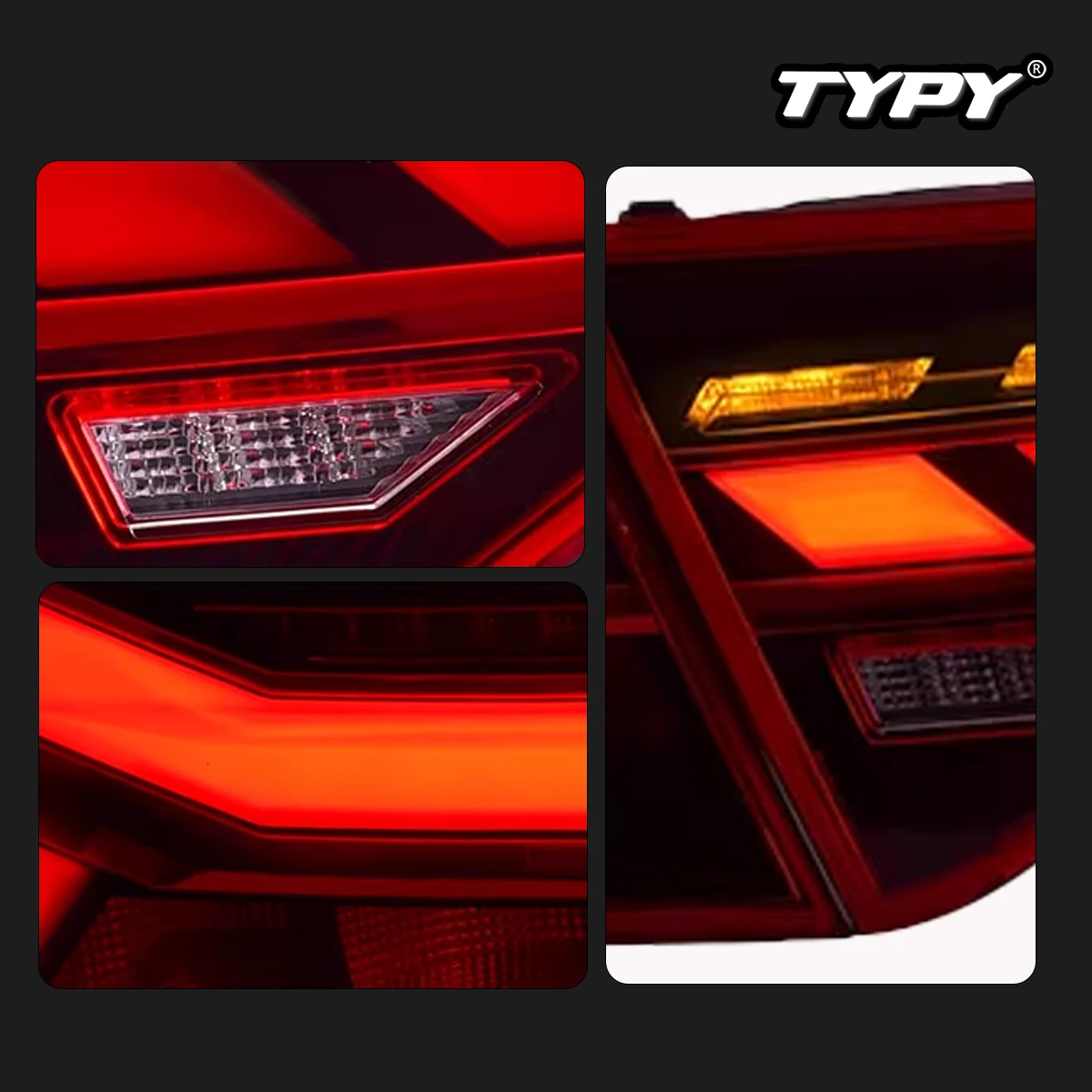 TYPY Luci posteriori per auto per Audi A5 2008-2016 LED Lampade posteriori per auto Luci diurne Indicatori di direzione dinamici Accessori auto