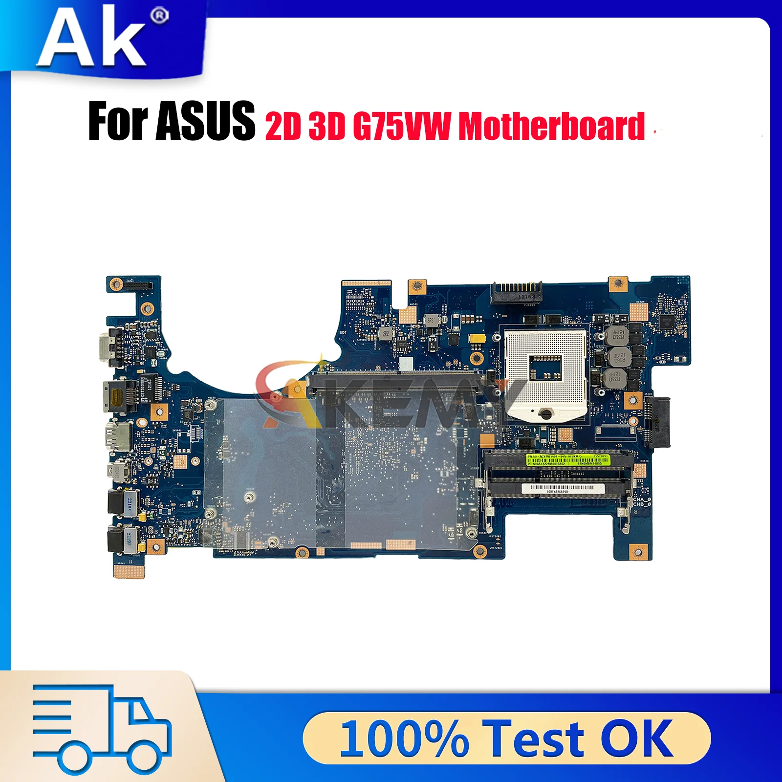 

G75VW 2D Laptop Motherboard For ASUS ROG G75V G75VW G75VX Notebook Mainboard This item is in stock 100% tests OK fast shipping