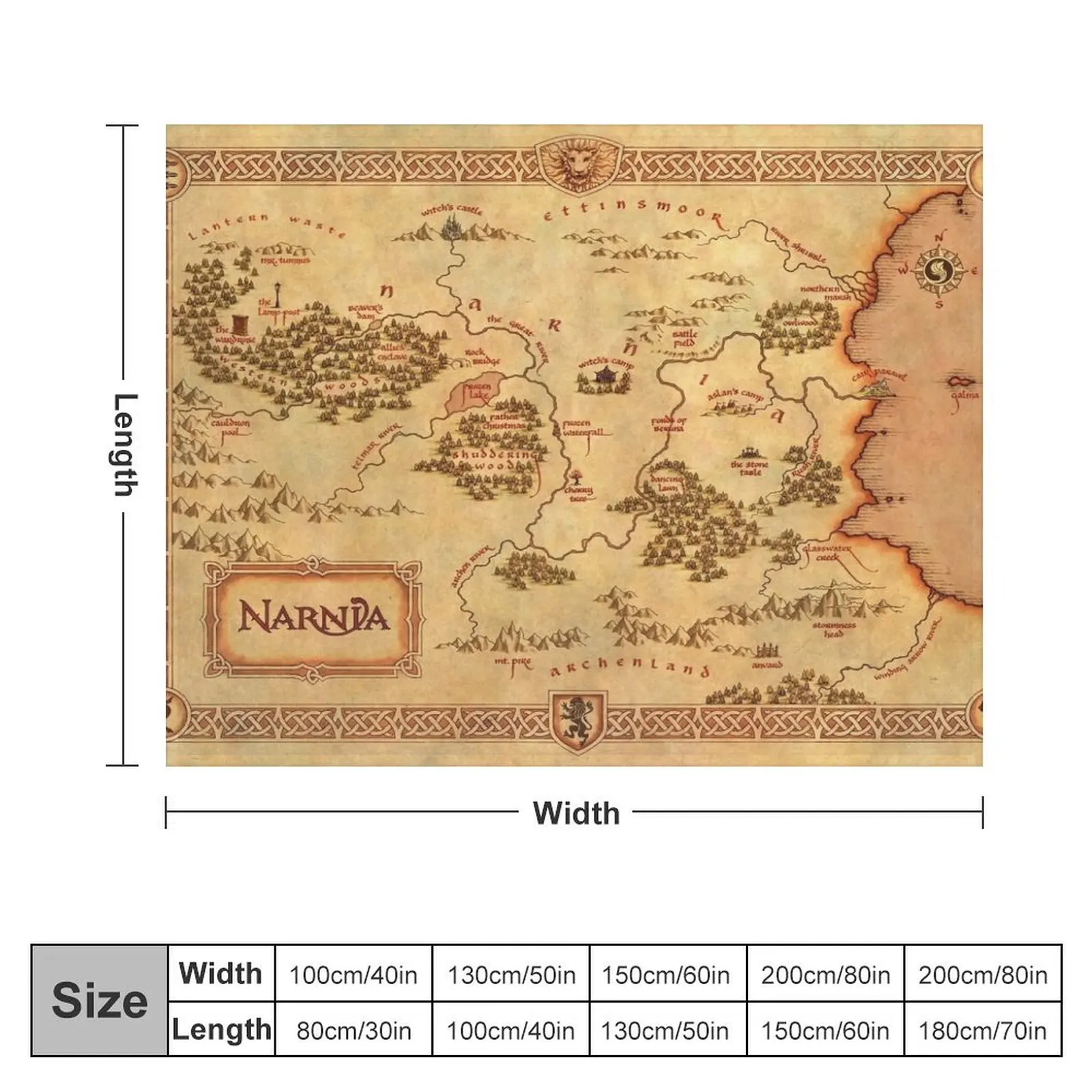 Chronicles Of Narnia Map Throw Blanket Blankets For Sofas Picnic Sofa Cute Plaid Blankets