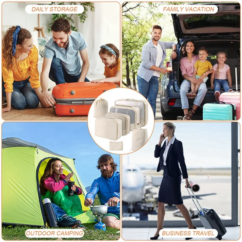 ABNO-kubus kemasan untuk tas Travel-bagasi Organizer untuk keluarga, kubus pak perjalanan jala bernapas untuk koper