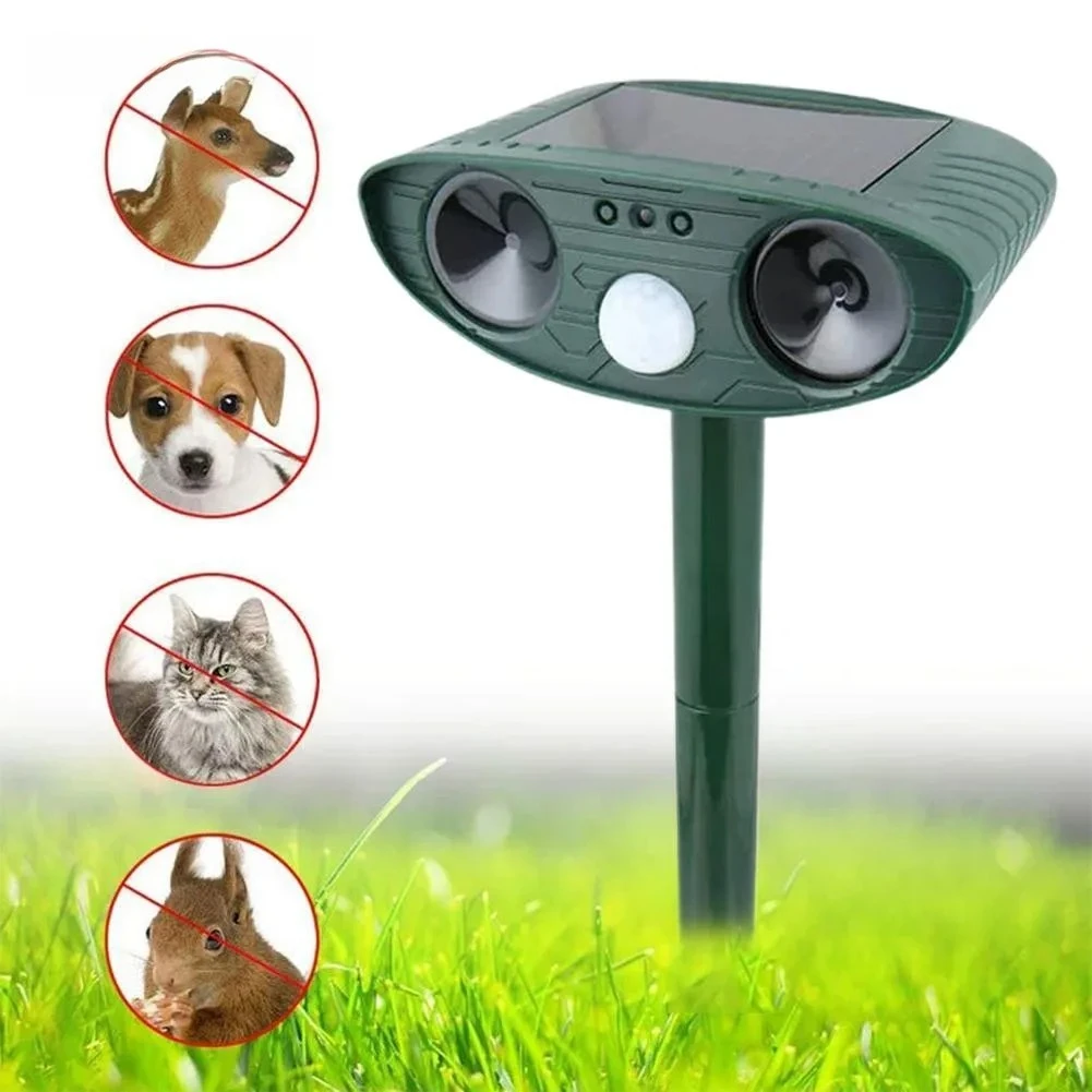 Répulsif à ultrasons pour animaux, 1 pièce, à énergie solaire, pour chats et chiens, rechargeable, pour jardin, ferme, cour, dissuasif pour les créatures, étanche