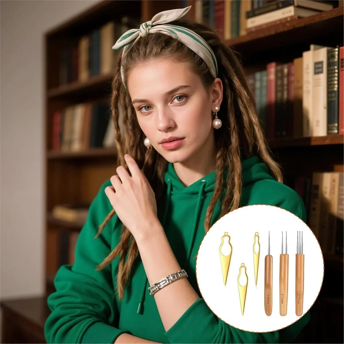 

6 Pcs Dreadlock Crochet Hook, 0.75mm Loc for Interlocking Retie Tool for Locs with Interlocking Tool Locs Braid Craft