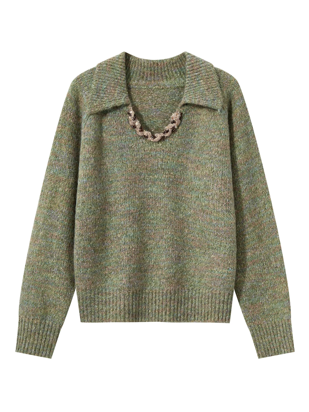 

Korean Style Collar Thickened Loose Women's Sweater Autumn Winter Lazy Style Inner Wear High Quality Knitted Shirt