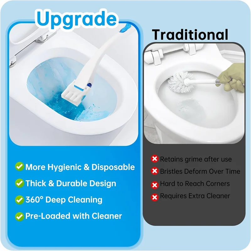 ABGR-스크러빙 버블 변기솔용 24팩 흡수성 리필, 일회용 세정 리필 패드