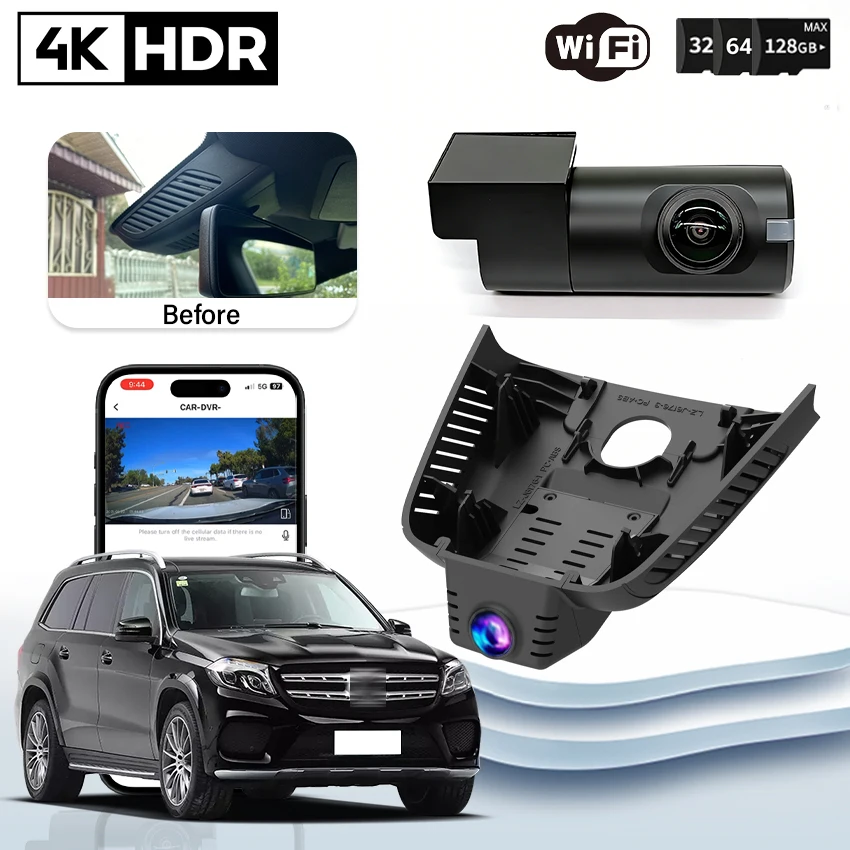 NEW！4K HD 2160P Camera  for Mercedes Benz A Class A180L A200L 2019-2022 GLS GLS450 2018 2019 2020 Dash Cam Night Vision Car Dvr