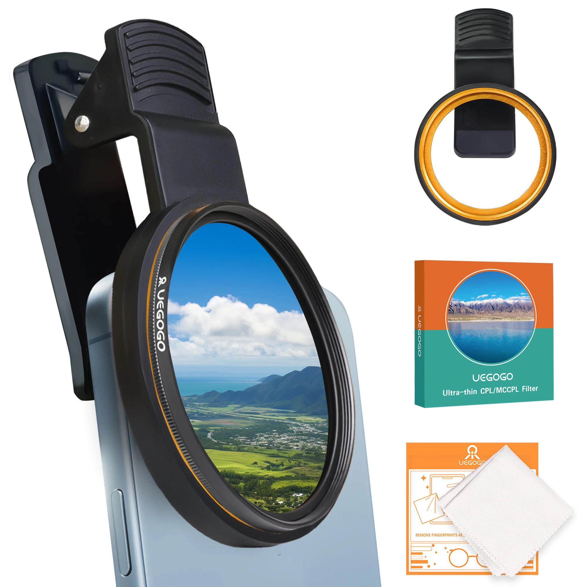 UEGOGO Clip-on CPL Phone Filter Kits 67mm Camera Lens Circular Polarizer Polarizing Filter For iPhone 17 1615 14 13 Mobile Phone