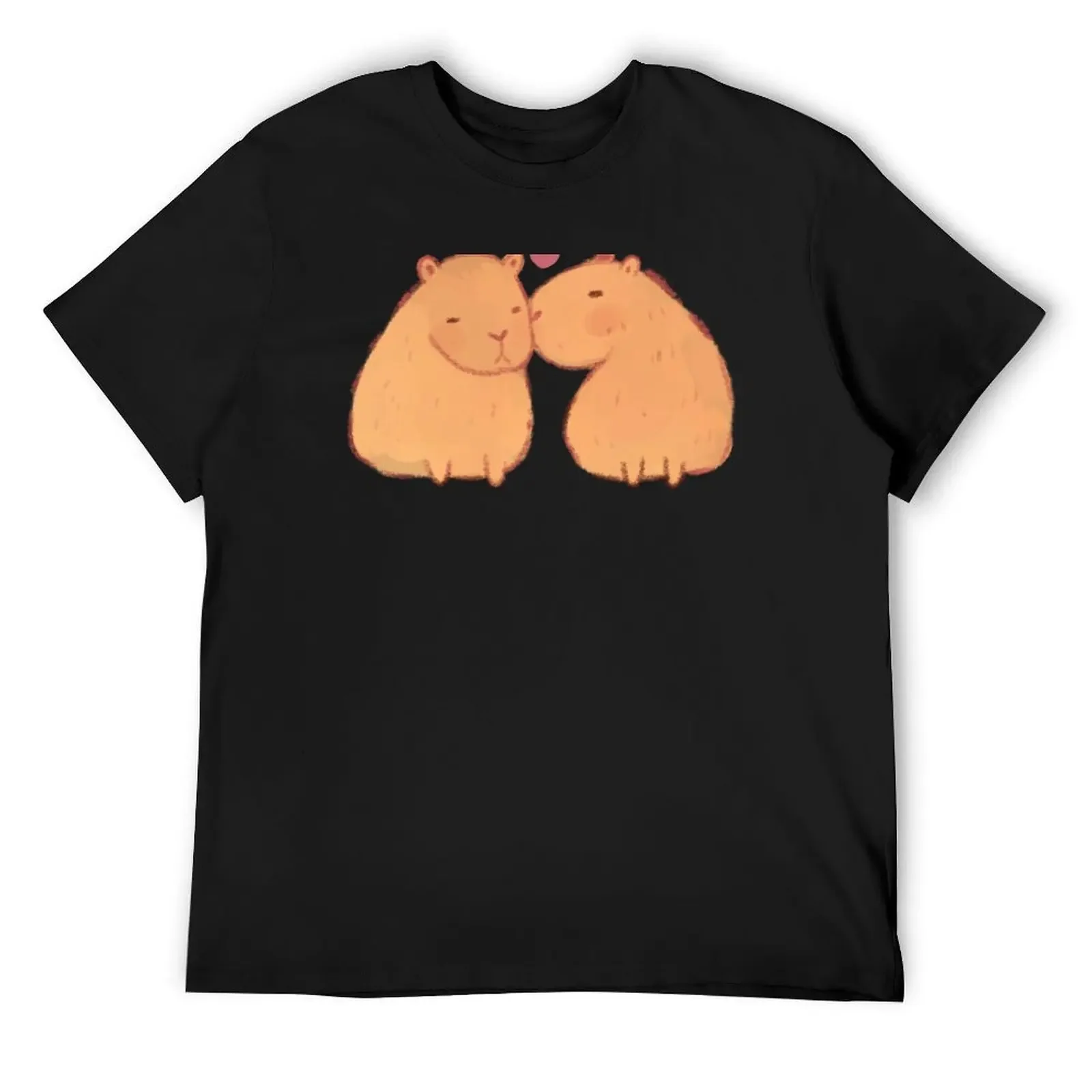 Cute Capybaras in love T-Shirt graphic shirts man clothes new edition customizeds men workout shirt