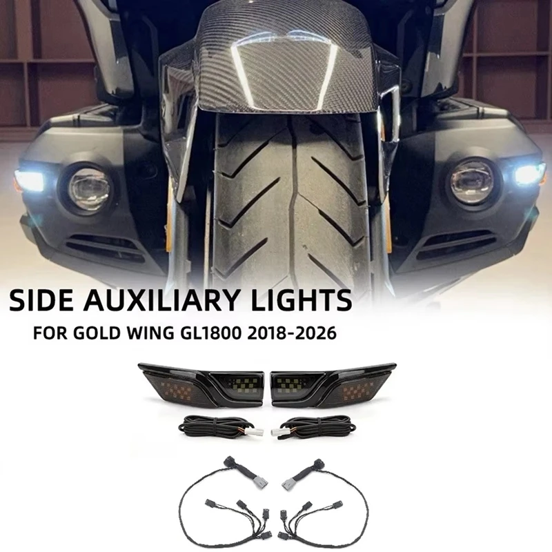 Super Sale Motorcycle LED Fog Light for Honda Goldwing 1800 GL1800 2018-2026 Side Auxiliary Turn Signal Light Daytime Running