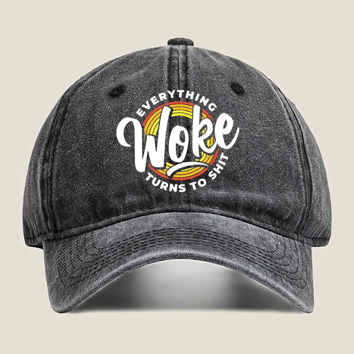 

Woke Text Trendy, Lifestyle - Themed Art Washed Baseball Cap