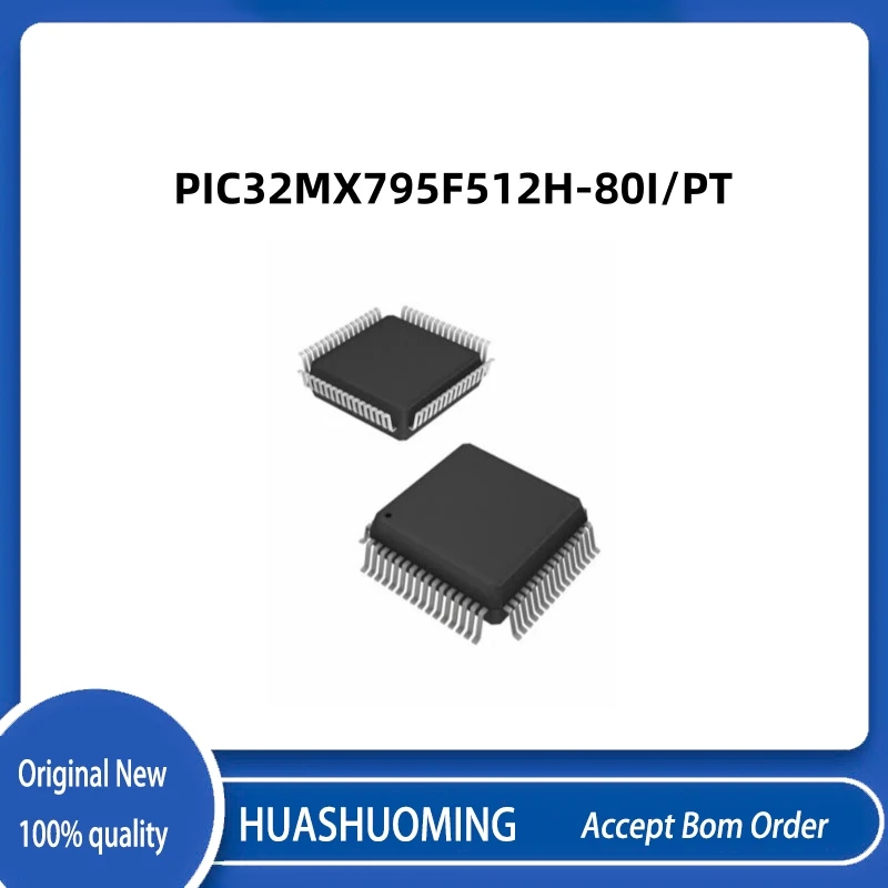 10Pcs/Lot  PIC32MX795F512H-80I/PT  PIC32MX795F512H   QFP-64