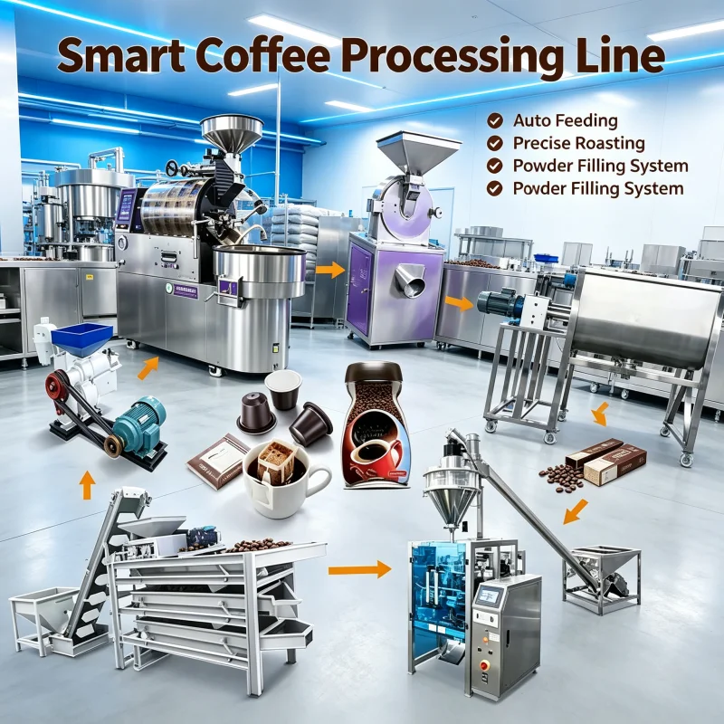 Coffee Equipment Manufacturers - Semi‑automatic Coffee Processing Plant Iced Instant