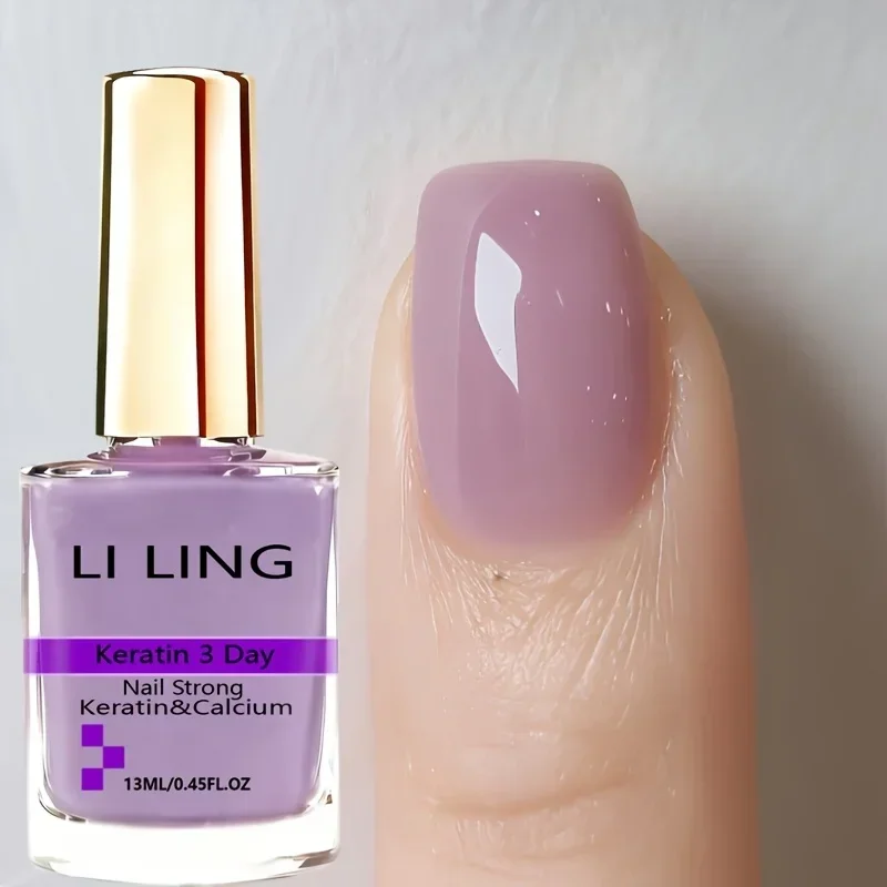 Icy Plum Strengthening Nail Polish, New Spring-Summer Hardener, Air-Dry Quick Manicure, Must-Have for Nail Art Lovers.