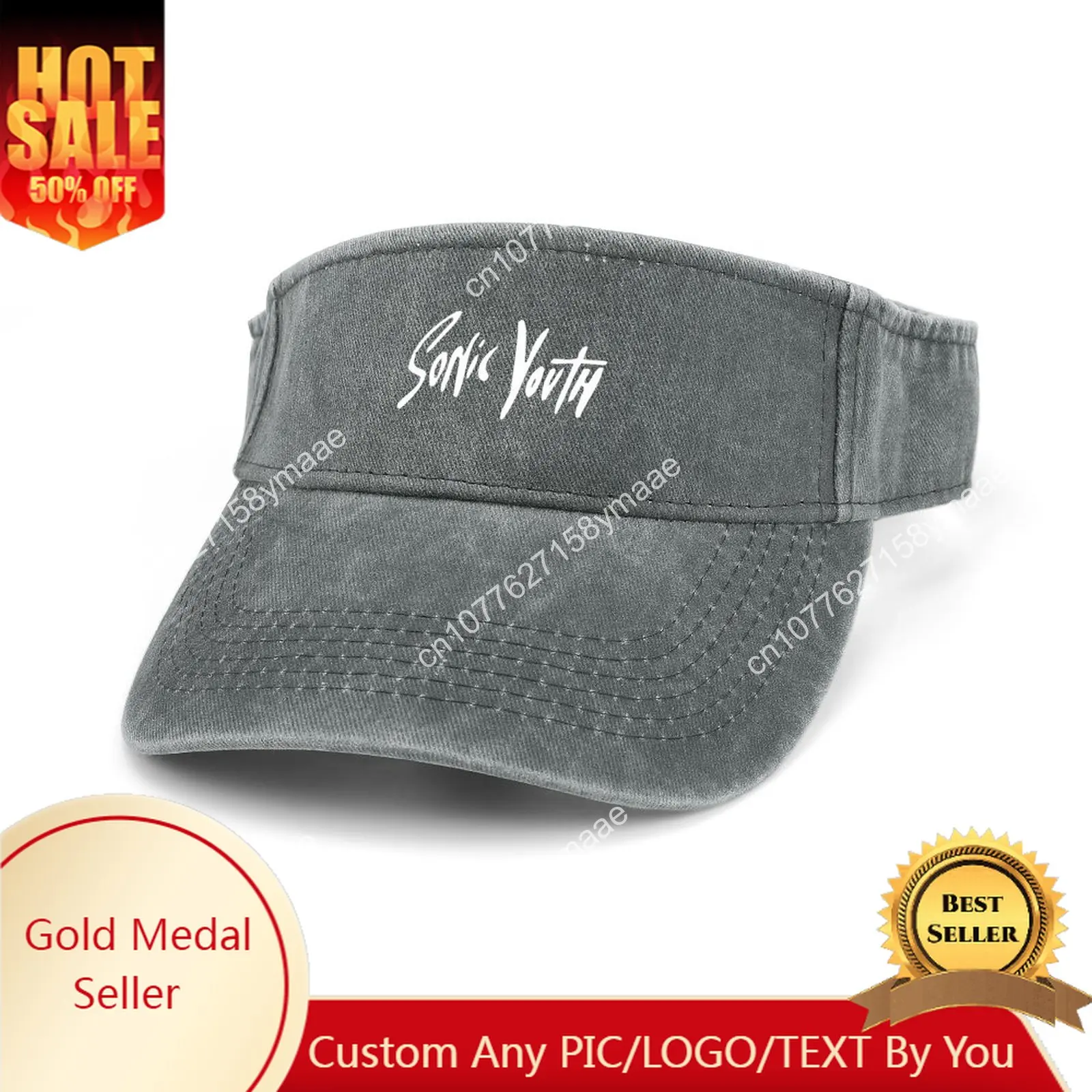 

Sonic Youth Sun Visor Leaky Top Cowboy Hats Mens Womens Customize DIY Cap Sports Baseball Tennis Golf Caps Empty Open Top Hat