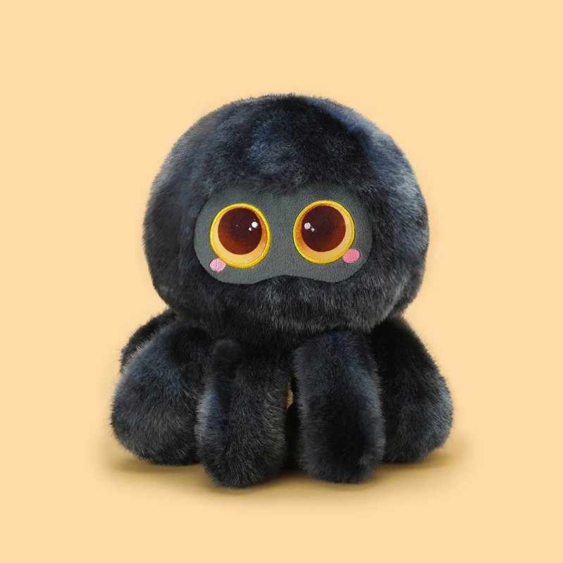 Cross border popular spider doll, black small spider plush toy doll, hot selling on Amazon