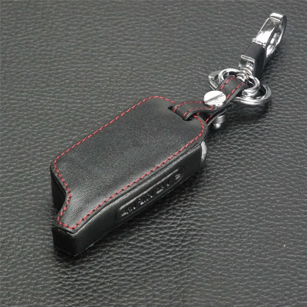 jingyuqin New X5 Leather Car Remote Keychain Case for Tomahawk X5 LCD Remote Two Way Key Cover