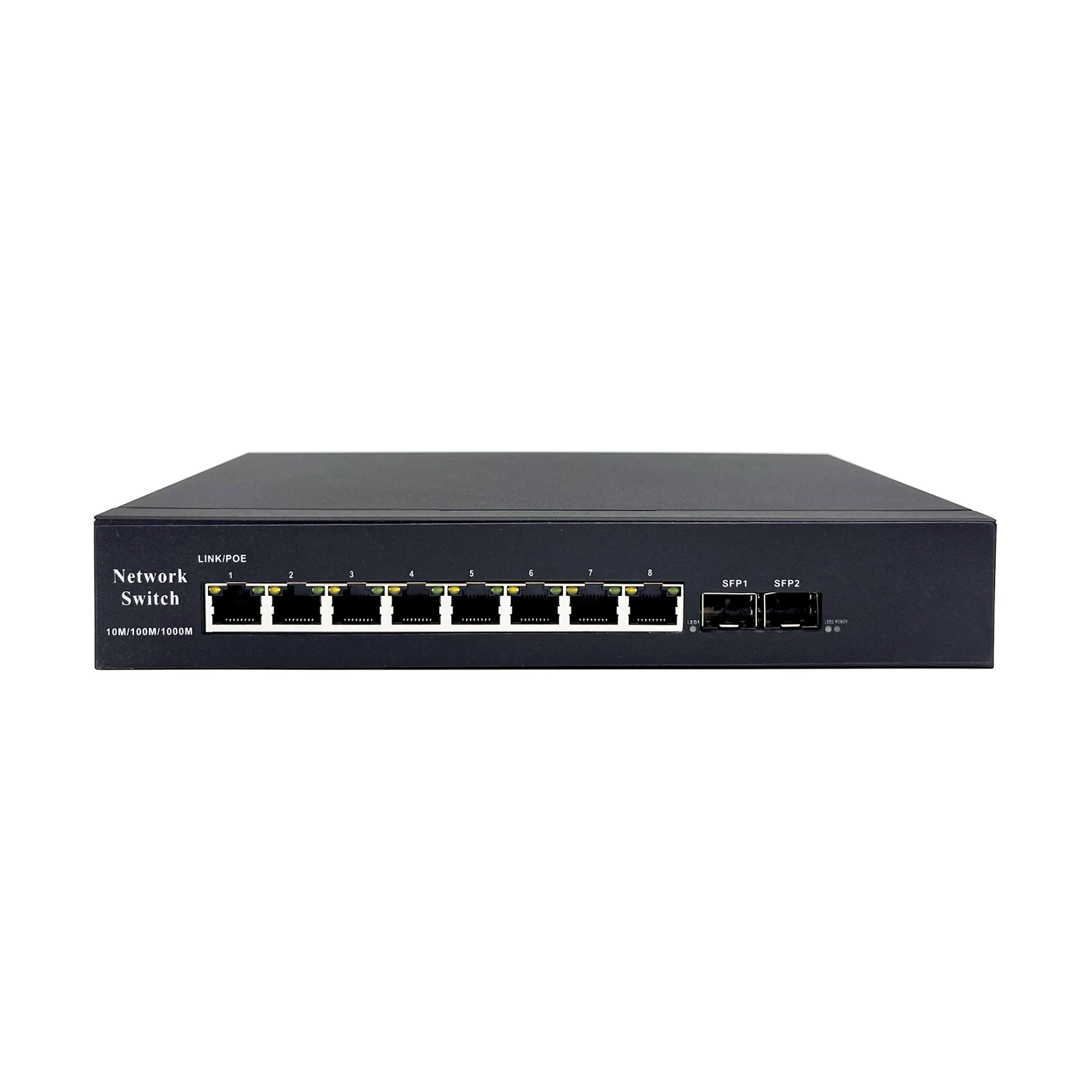 ประสิทธิภาพสูง2*1000M SFP พอร์ต Gigabit POE Switch 8 Port