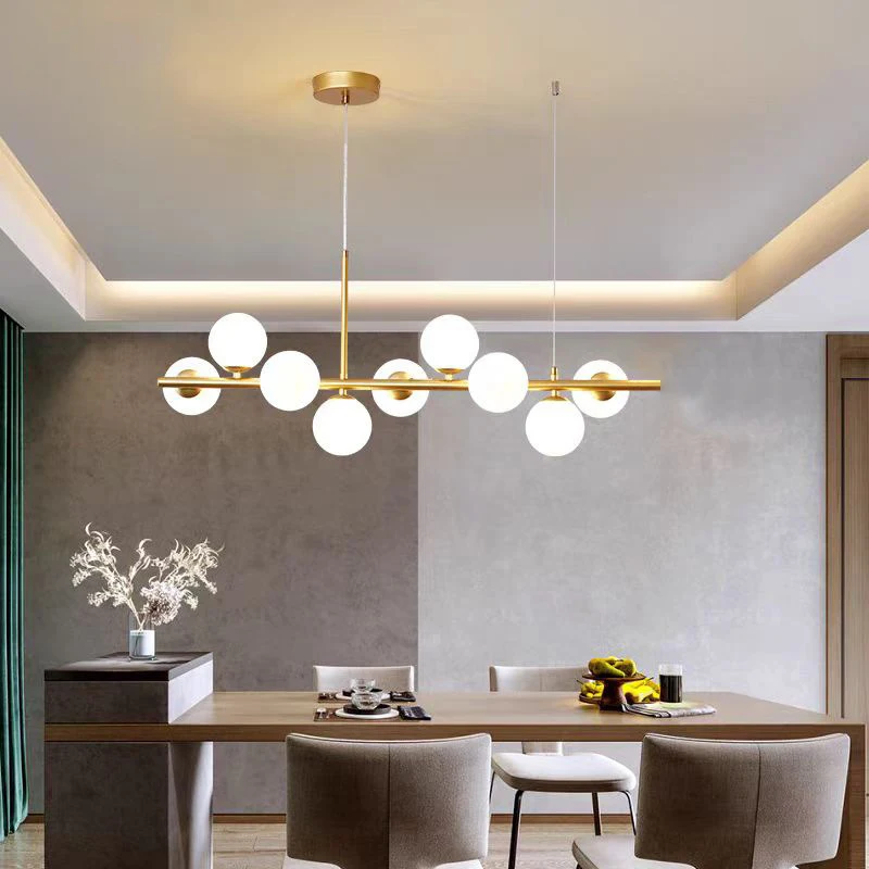Nordic LED Glass Pendant Light Multi Head Premium Sense Ceiling Chandeliers For Living Room Parlor Dining Room Cafe Lighting