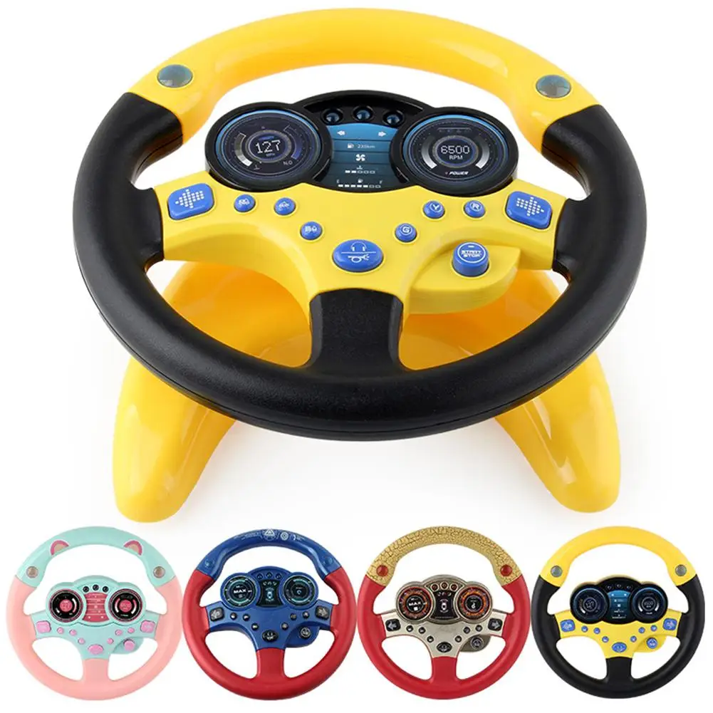 Yfashion Baby Car Simulation Steering Wheel Toy With Light Sound Children Educational Toy ( English Version )  Kids Toddlers Toy