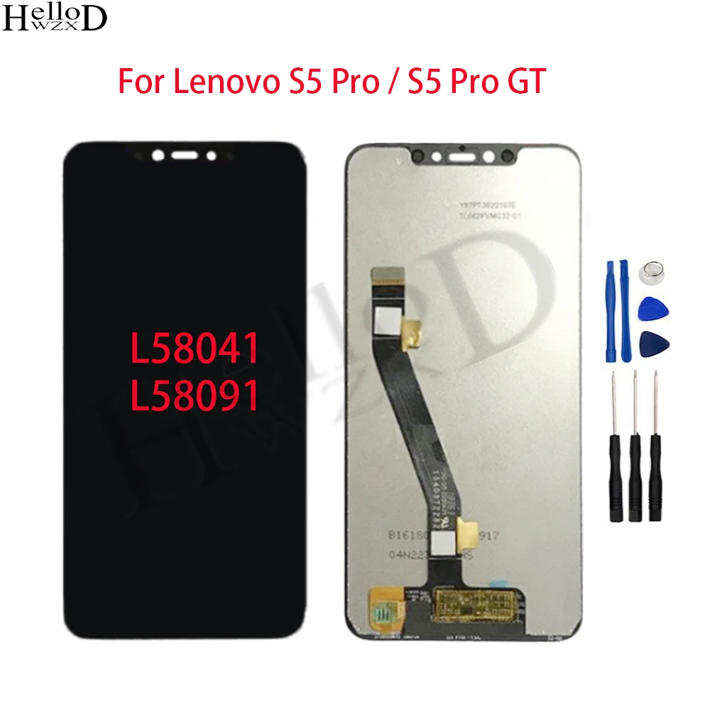 

6.2"Full Screen For Lenovo S5 Pro L58041 S5 Pro GT L58091 LCD Display Touch Screen Panel Digitizer Assembly Replacement