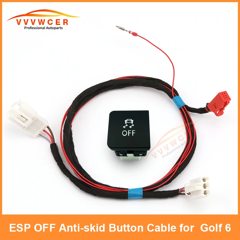 Car ESP OFF Anti Skid Electronic Stability Program Switch Button Harness For Volkswagen Golf 6 Jetta MK5 MK6 Scirocco 1KD927117