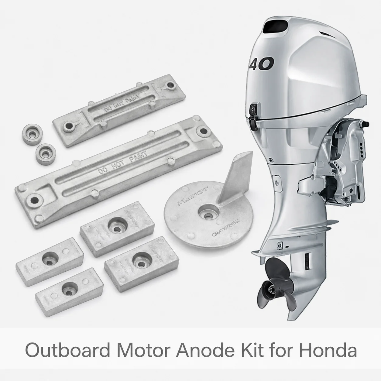 Sacrificial Anode Kit for Honda Outboard Motors Corrosion Protection