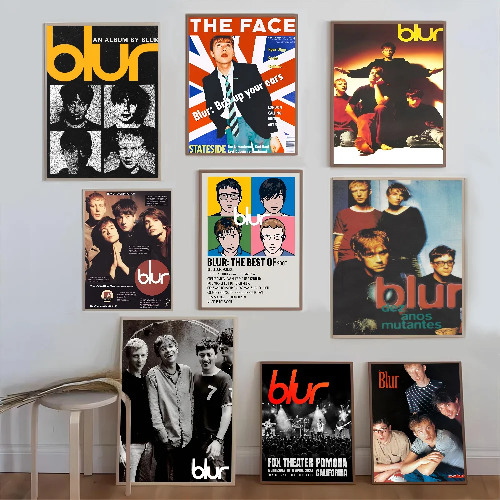 Band Musik Rapper b-Blur Vintage Posters Sticky Retro Kraft Paper Sticker DIY Room Bar Cafe Kawaii Room Decor