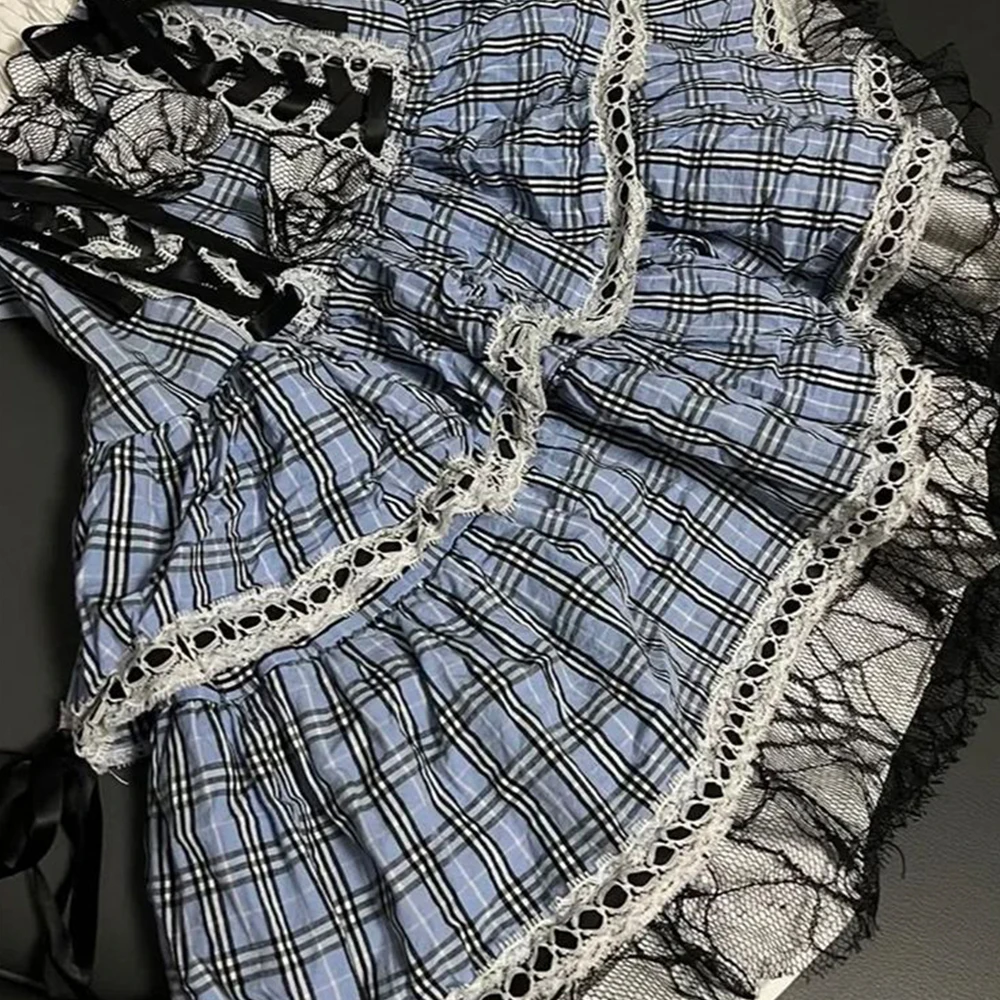 Japanese Kawaii Sweet Waist Thin Belt Dress Cute Lolita Sleeveless Dress Y2K Elegant Slimming Fashion Lace Skirt 2026 Summer view 4