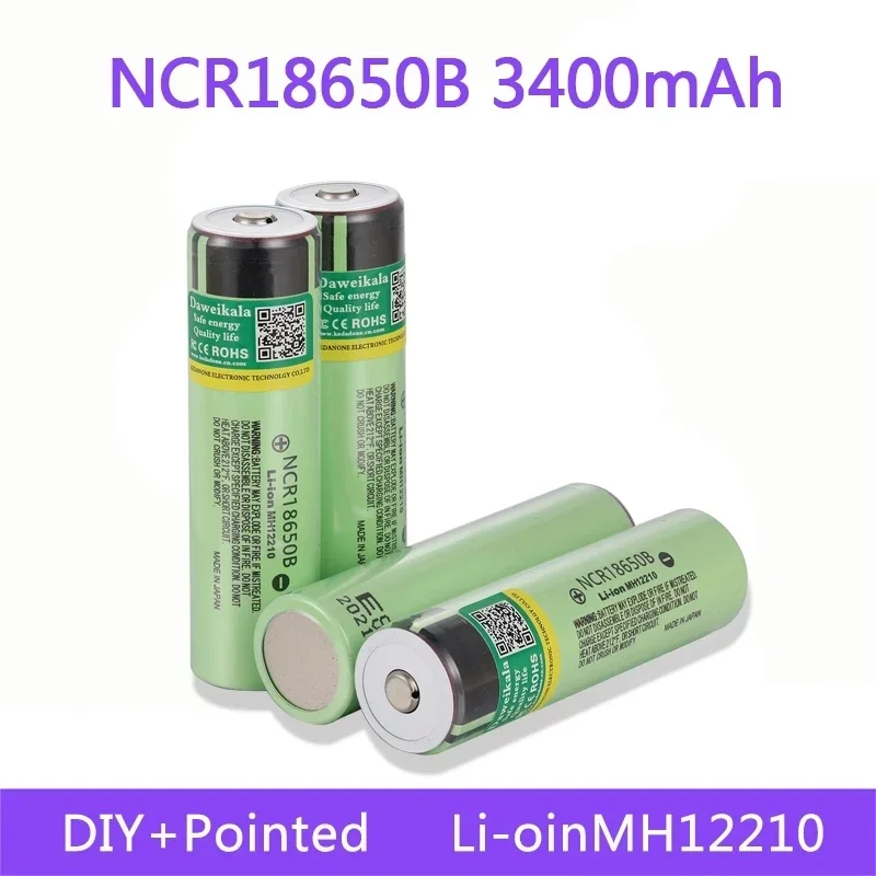 

18650 battery 3.7V 3400mAh 18650 Li-ion MH12210 Rechargeable Battery For Flashlight battery Electronic cigarette+DIY pointed