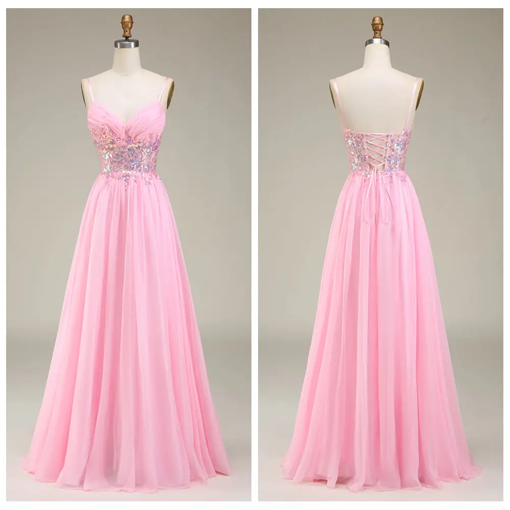 

Вечерние платья трапециевидной формы по индивидуальному заказу, длинное платье для выпускного вечера в форме сердца, расшитое блестками, кружевные аппликации, плиссированное платье из органзы, розовое драпированное платье на день рождения