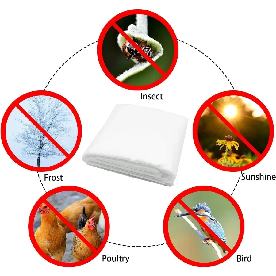 Alpurple Winter Plant Covers Freeze Protection Warm Rectangle Plant Protection Cover Frost Cloth Blanket Protecting Fruit Tree