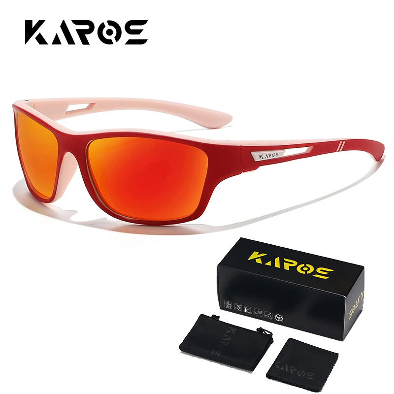 

KAROS Sports Sunglasses for Men Women Polarized Wraparound Cycling Driving Fishing Running UV400 Protection With Box