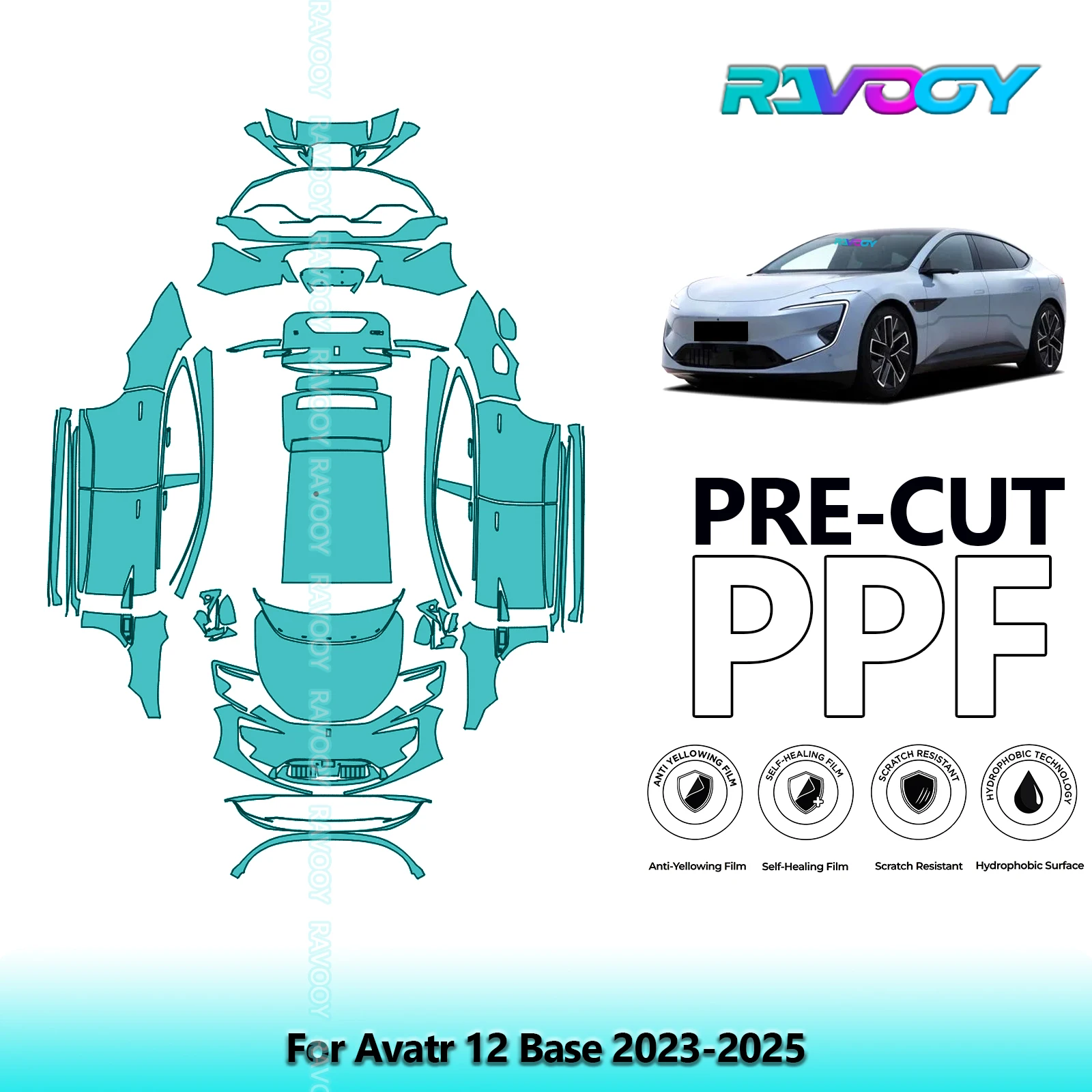 

Full Vehicle Clear Bra Precut PPF Paint Protection Film For Avatr 12 Base 2023-2025